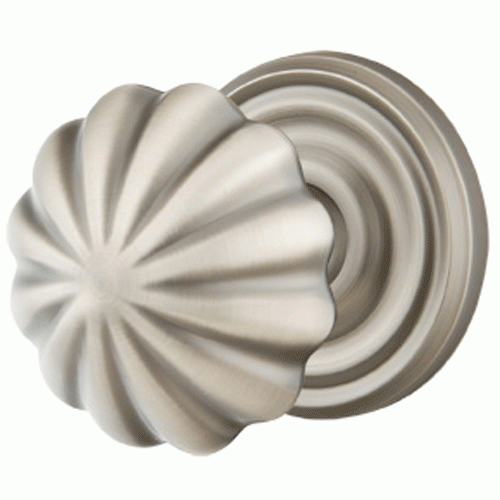 EMTEK Solid Brass Melon Door Knob Set With Regular Rosette