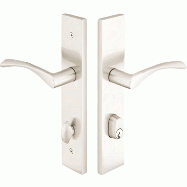 EMTEK Solid Brass Modern Keyed Style Multi Point Lock Trim (Brushed Nickel Finish)