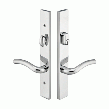 EMTEK Solid Brass Modern Keyed Style Multi Point Lock Trim (Polished Chrome Finish)