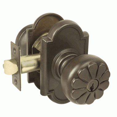 EMTEK Solid Brass Petal Key In Door Knob with #11 Rosette (Medium Bronze Finish)