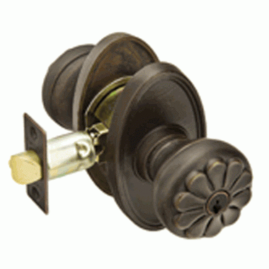 EMTEK Solid Brass Petal Key In Door Knob with #13 Rosette (Medium Bronze Finish)