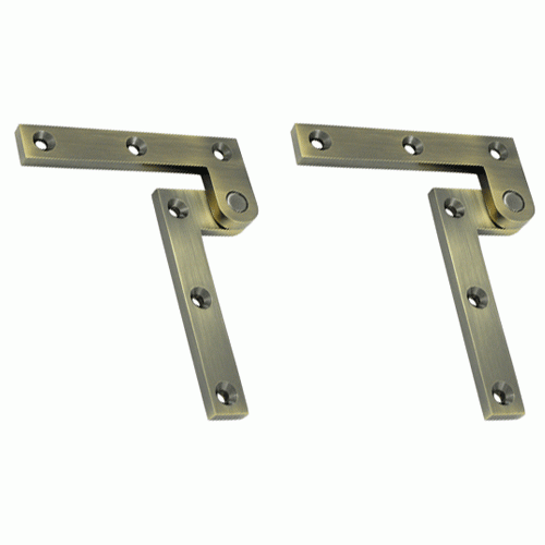 DELTANA 3 7/8 x 5/8 x 1 5/8 Inch Solid Brass Pivot Hinge (Antique Brass Finish)