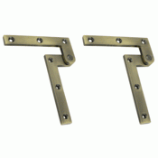 DELTANA 4 3/8 x 5/8 x 1 7/8 Inch Solid Brass Pivot Hinge Antique Brass Finish