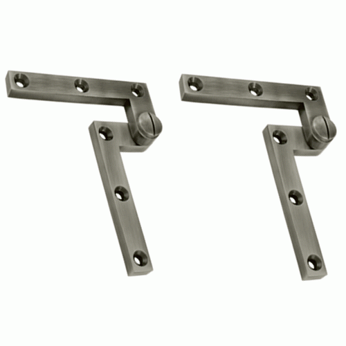 DELTANA 4 3/8 x 5/8 x 1 7/8 Inch Solid Brass Pivot Hinge (Antique Nickel Finish)