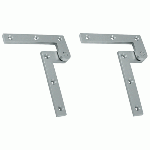 DELTANA 4 3/8 x 5/8 x 1 7/8 Inch Solid Brass Pivot Hinge Brushed Chrome Finish