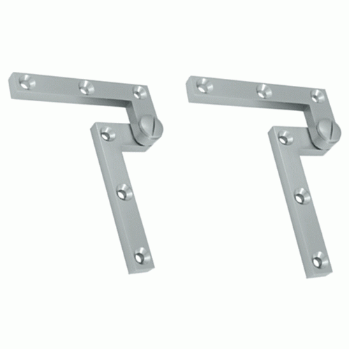 4 3/8 x 5/8 x 1 7/8 Inch Solid Brass Pivot Hinge (Brushed Chrome Finish) DELTANA