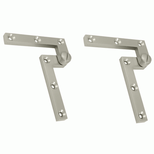 DELTANA 4 3/8 x 5/8 x 1 7/8 Inch Solid Brass Pivot Hinge Brushed Nickel Finish