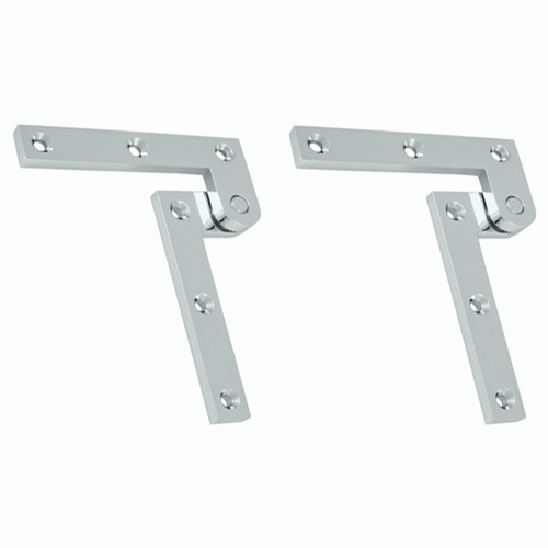 DELTANA 3 7/8 x 5/8 x 1 5/8 Inch Solid Brass Pivot Hinge (Chrome Finish)