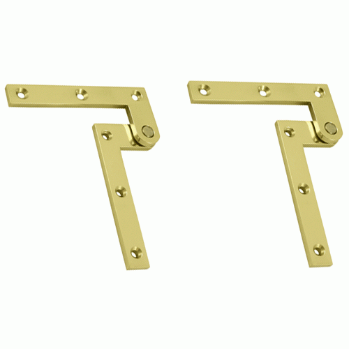 DELTANA 4 3/8 x 5/8 x 1 7/8 Inch Solid Brass Pivot Hinge (Polished Brass Finish)