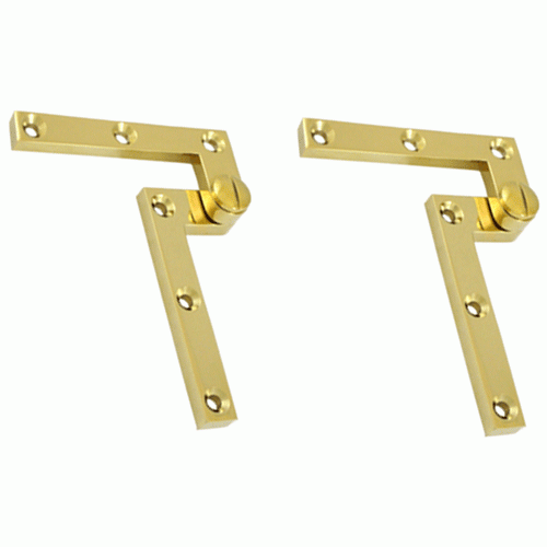 DELTANA 4 3/8 x 5/8 x 1 7/8 Inch Solid Brass Pivot Hinge (PVD Finish)