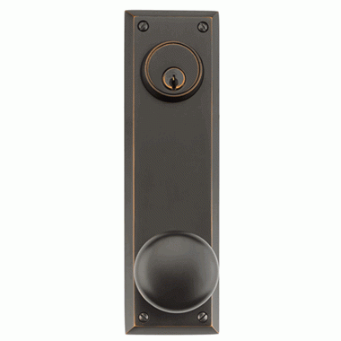 EMTEK Solid Brass Quincy Keyed Style Passage Entryway Set (Oil Rubbed Bronze Finish)