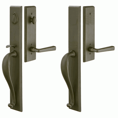 EMTEK Solid Brass Rectangular Full Length Mortise Entryway Set (Oil Rubbed Bronze Finish)