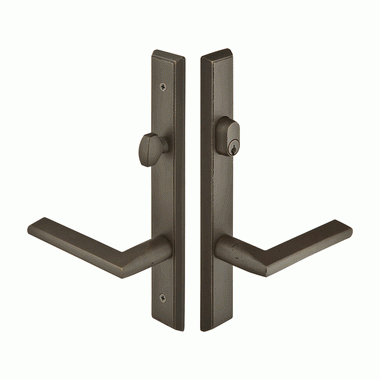 Solid Brass Rectangular Keyed Style Multi Point Lock Trim (Medium Bronze Finish) EMTEK