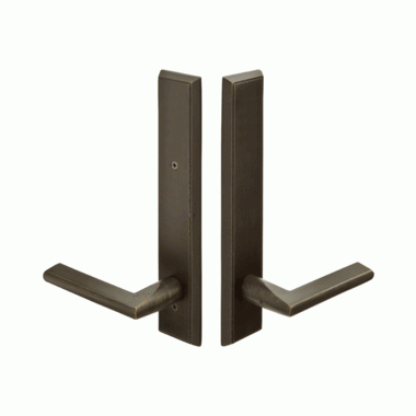 EMTEK Solid Brass Rectangular Style Dummy Pair Multi Point Lock Trim (Medium Bronze Finish)