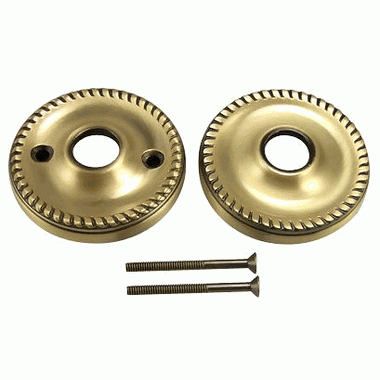 COPPER MOUNTAIN HARDWARE Solid Brass Rosette Plates - Georgian Roped (Several Finishes Available)