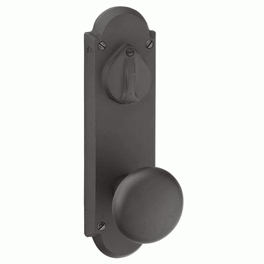 EMTEK Sandcast Bronze #5 Single Keyed Style Passage Entryway Set (Flat Black Finish)