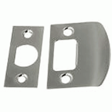 Copper Mountain Hardware Solid Brass Standard Strike Plate and Face Plate (Polished Chrome)