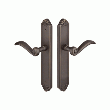 Solid Brass Tuscany Style Dummy Pair Multi Point Lock Trim (Medium Bronze Finish) EMTEK