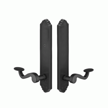 Solid Brass Tuscany Style Dummy Pair Multi Point Lock Trim (Flat Black Finish) EMTEK