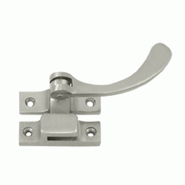 4 1/2 Inch Solid Brass Window Lock Casement Fastener (Brushed Nickel Finish) DELTANA