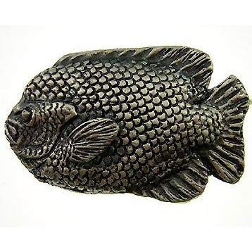 COPPER MOUNTAIN HARDWARE Solid Pewter Knob - Decorative Large Fish Knob 2 Inch