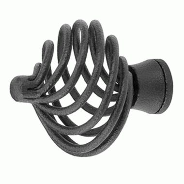 EMTEK Solid Steel Birdcage Cabinet Knob (Matte Black Finish)