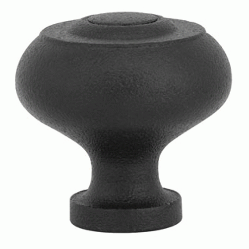 EMTEK 1 Inch Wrought Steel Brittany Knob (Matte Black Finish)