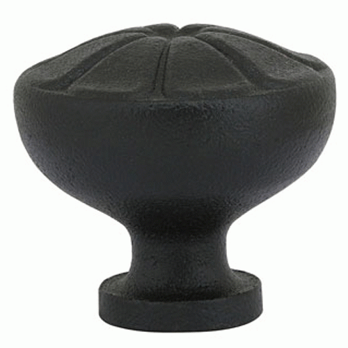 EMTEK 1 Inch Wrought Steel Petal Knob (Flat Black Finish)