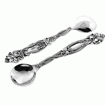 Stargazer Lily Sterling Silver Salt Spoon COPPER MOUNTAIN HARDWARE