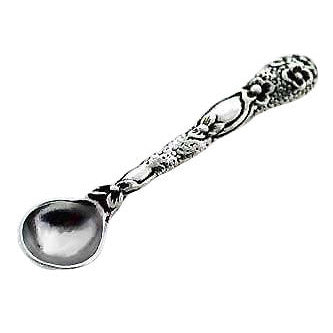 Sterling Silver Salt Spoon - Clematis Vines Copper Mountain Hardware