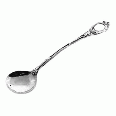 Tall Master Salt Cellar Spoon Sterling Silver Copper Mountain Hardware