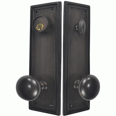 COPPER MOUNTAIN HARDWARE Traditional Square Deadbolt Entryway Set (Oil Rubbed Bronze Finish)