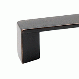 EMTEK 4 1/2 Inch Overall (4 Inch c-c) Brass Trinity Pull (Oil Rubbed Bronze Finish)