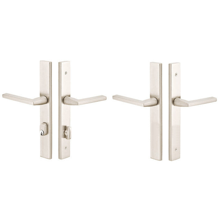 EMTEK Solid Brass Modern Rectangular Style Stretto Passage Entryway Set (Brushed Nickel Finish)