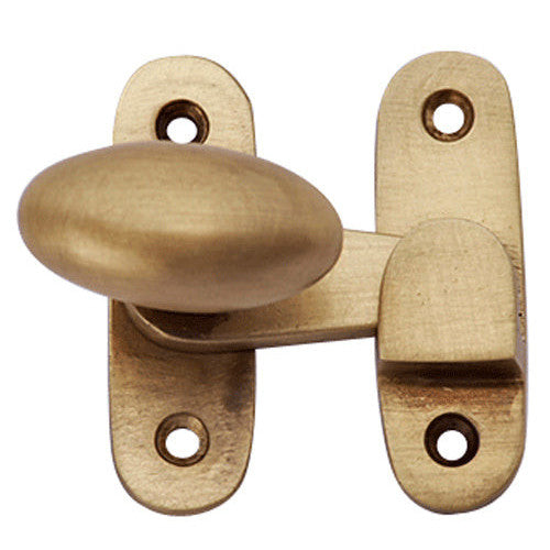 COPPER MOUNTAIN HARDWARE Traditional Solid Brass Oval Knob Latch Set (Antique Brass Finish)