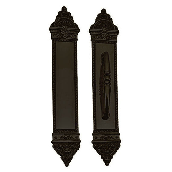 COPPER MOUNTAIN HARDWARE 16 1/4 Inch European Door Pull & Push Plate Set (Oil Rubbed Bronze Finish)