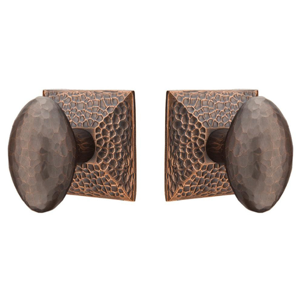 EMTEK Hammered Egg Knob With Hammered Rosette (Several Finish Options)