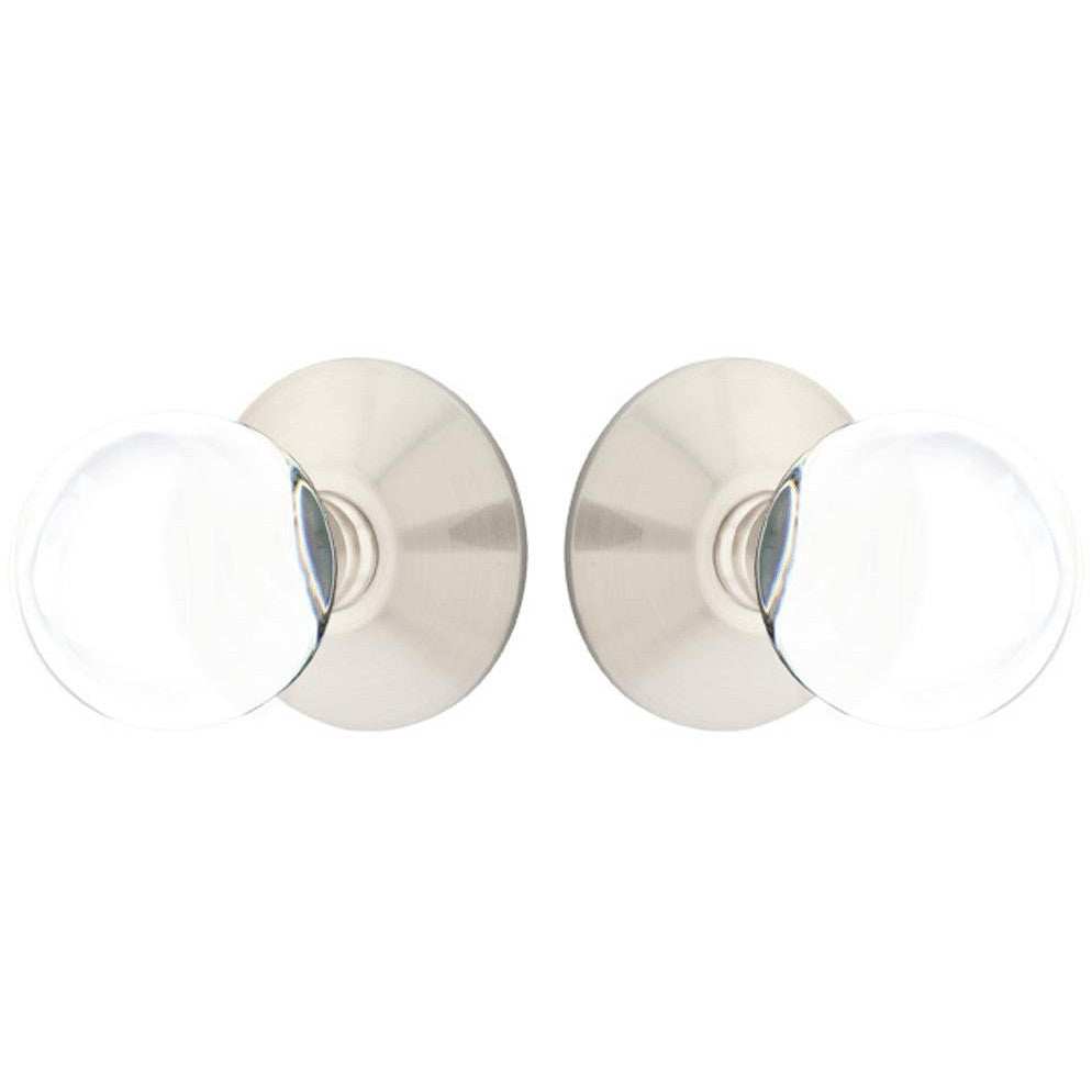 EMTEK Crystal Bristol Door Knob Set With Modern Rosette (Several Finishes)