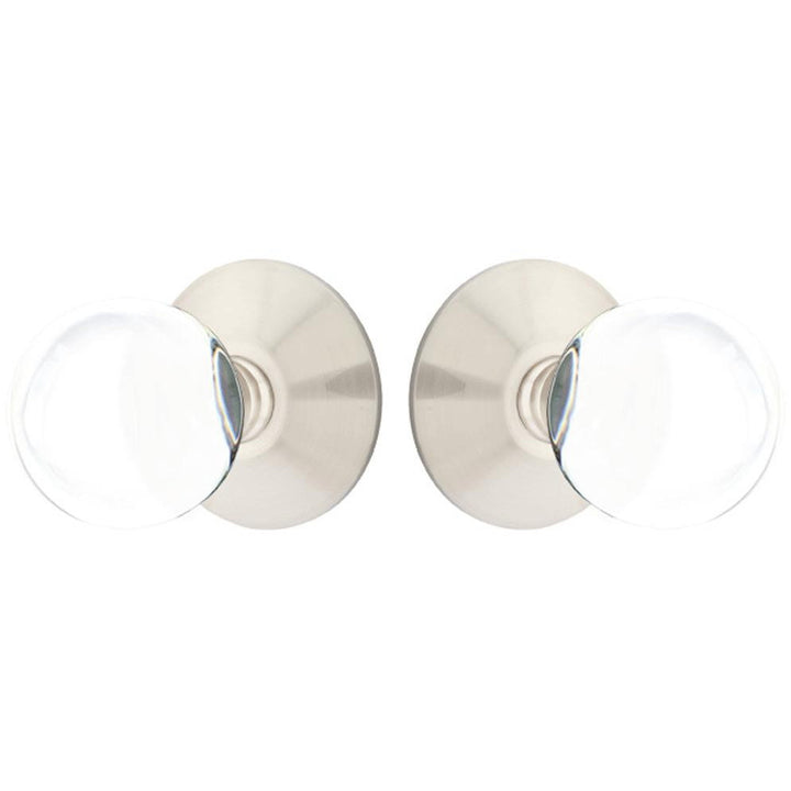 EMTEK Crystal Bristol Door Knob Set With Modern Rosette (Several Finishes)