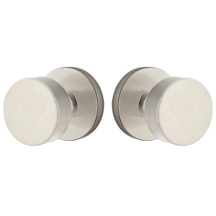 EMTEK Solid Brass Round Door Knob Set With Disk Rosette (Several Finishes)