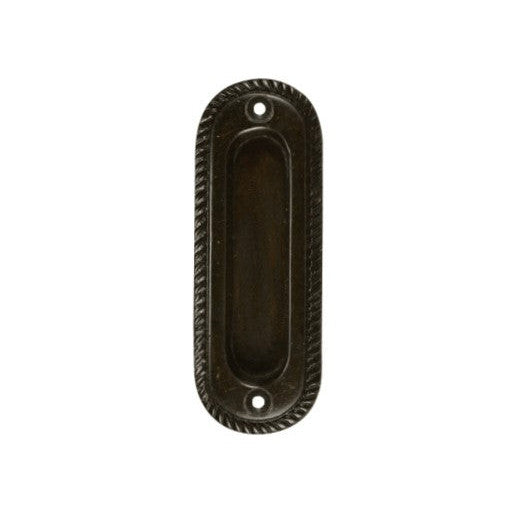 COPPER MOUNTAIN HARDWARE Oval Georgian Roped Solid Brass Pocket Door Pull (Several Finishes)