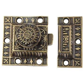 COPPER MOUNTAIN HARDWARE 3 Inch Long Windsor Pattern Lost Wax Cast Cabinet Latch (Antique Brass Finish)