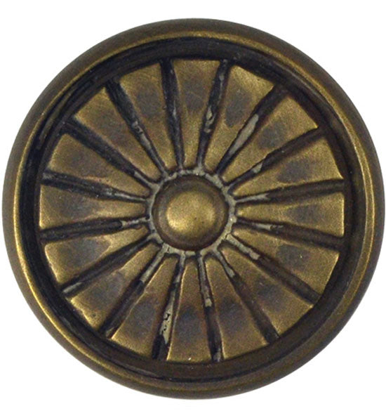 1 1/4 Inch Solid Brass Vintage Art Deco Fan Cabinet and Furniture Knob COPPER MOUNTAIN HARDWARE
