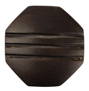 1 1/10 Inch Solid Brass Black Stripe Octagon Knob (Oil Rubbed Bronze Finish)