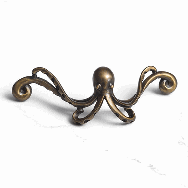 SCHAUB 1 1/2 Inch (4 1/4 Inch c-c) Symphony Inlays Octopus Pull (Estate Dover Finish)