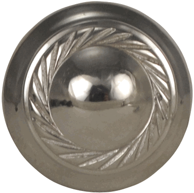 1 1/2 Inch Brass Round Knob with Georgian Roped Border (Polished Chrome Finish)