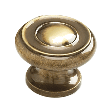 1 1/2 Inch Colonial Round Knob (Antique Brass Finish)