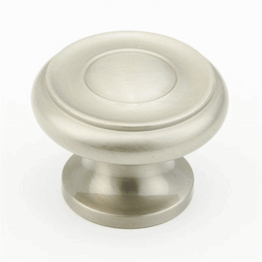 SCHAUB 1 1/2 Inch Colonial Round Knob (Brushed Nickel Finish)