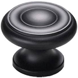 SCHAUB 1 1/2 Inch Colonial Round Knob (Matte Black Finish)