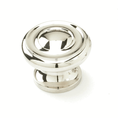 SCHAUB 1 1/2 Inch Colonial Round Knob (Polished Nickel Finish)